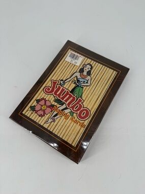 RARE Jumbo Deck Playing Cards 7" x 5" Hawaiian Hula Girl Tiki Lounge